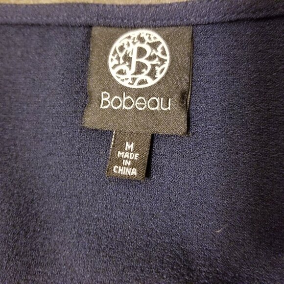 Classic Navy Blue Short Sleeve True Wrap Dress by Bobeau Ladies size Medium - Picture 8 of 8